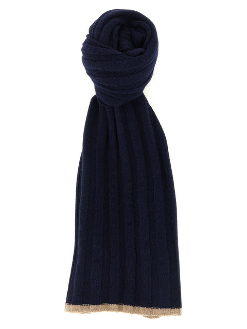 Brunello Cucinelli Ribbed Cashmere Knit Scarf