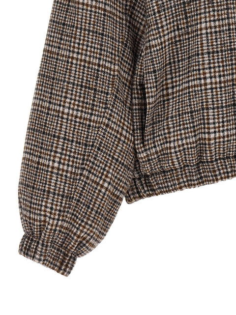 Brunello Cucinelli Sequin Check Bomber Jacket