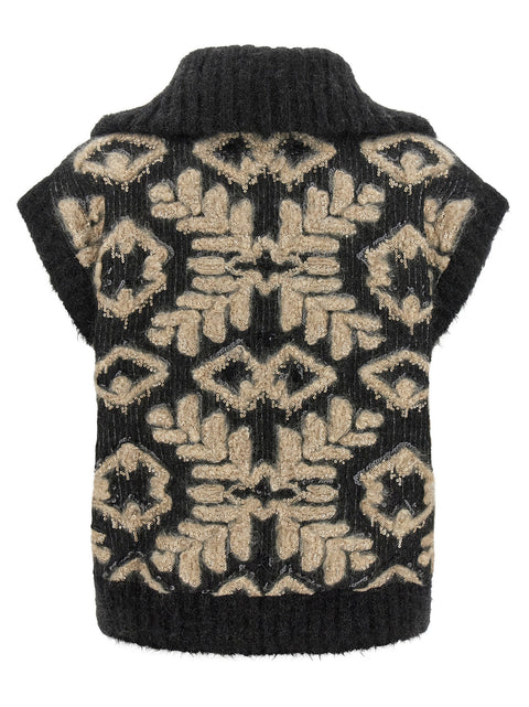 Brunello Cucinelli Sequin Intarsia Cardigan
