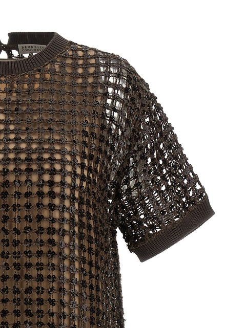 Brunello Cucinelli Sequin Mesh Dress