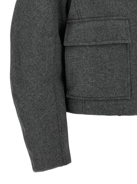 Brunello Cucinelli Shearling Collar Cropped Jacket