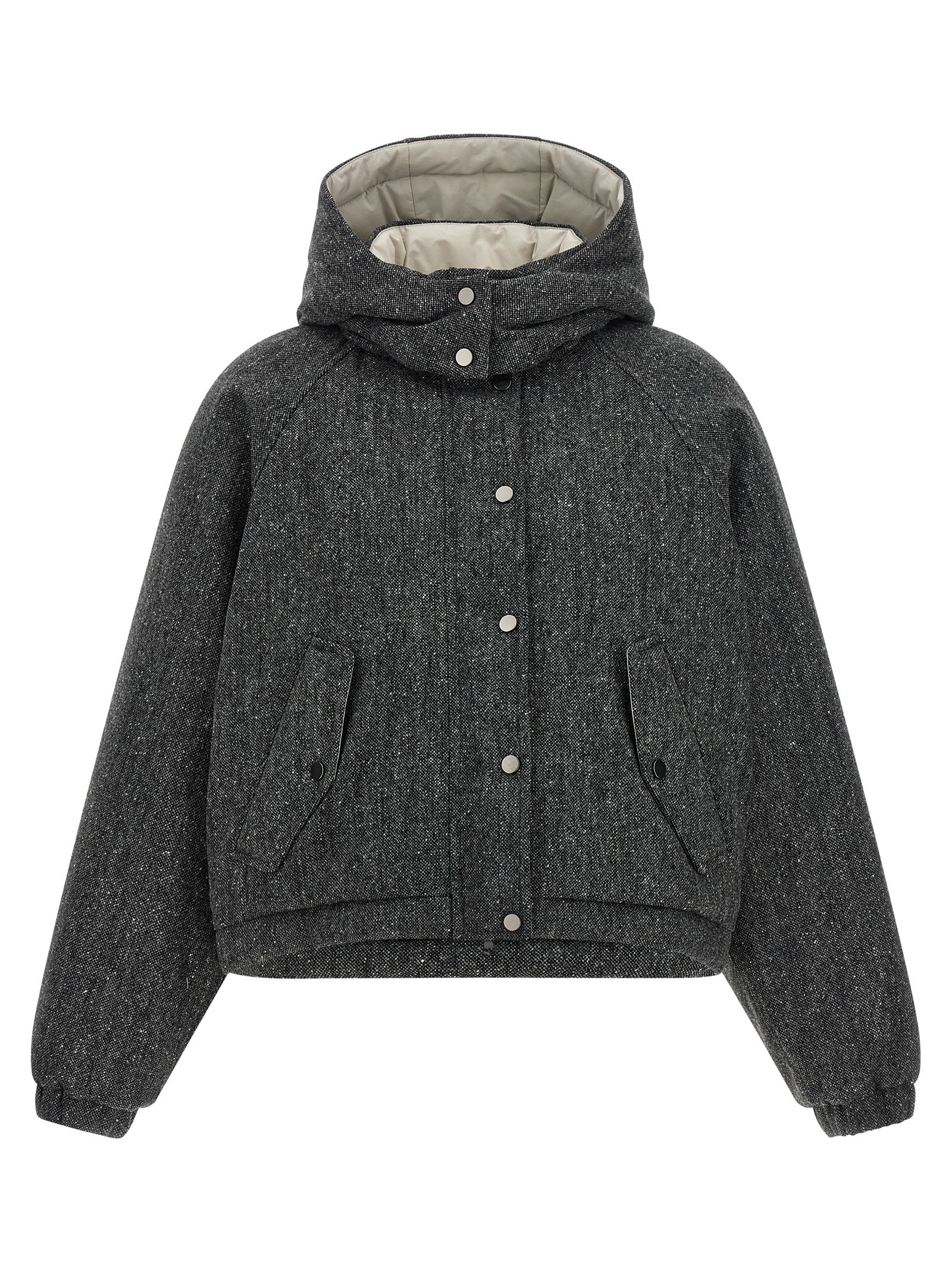 Brunello Cucinelli Shiny Zipper Pull Down Jacket