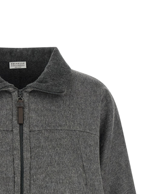 Brunello Cucinelli Shiny Zipper Pull Jacket