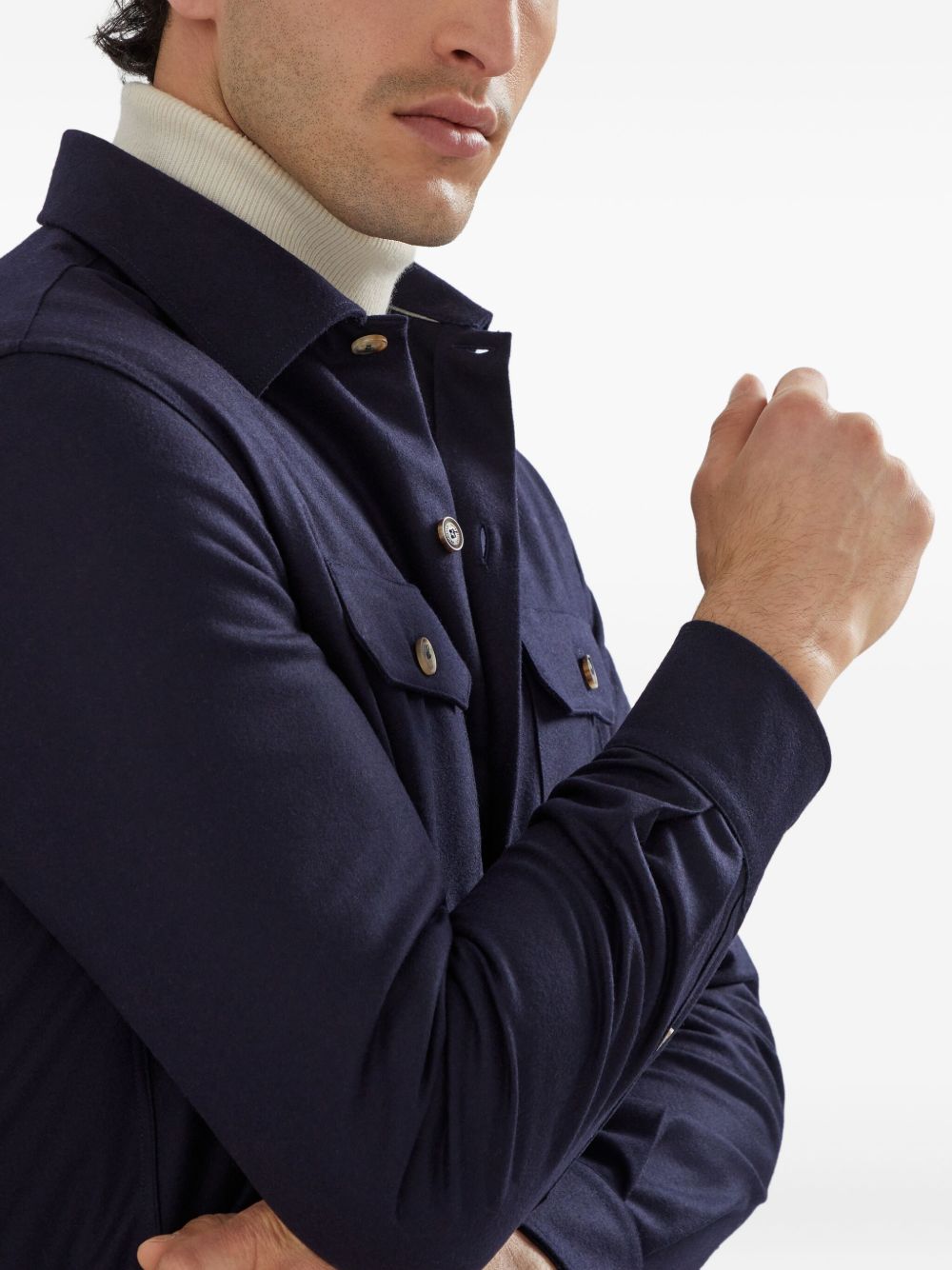 Brunello Cucinelli Shirts Blue-Shirts-Brunello Cucinelli-L-Urbanheer