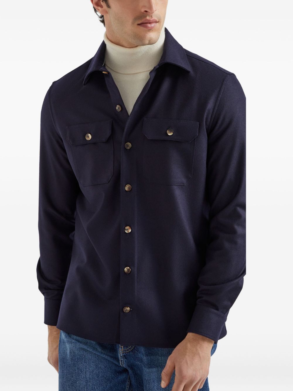 Brunello Cucinelli Shirts Blue-Shirts-Brunello Cucinelli-L-Urbanheer