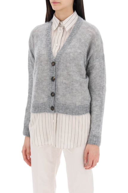 Brunello Cucinelli Short Wool And Mohair Cardigan-women > clothing > knitwear-Brunello Cucinelli-Urbanheer
