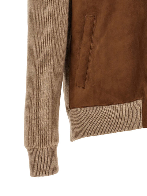 Brunello Cucinelli Suede And Cashmere Bomber Jacket