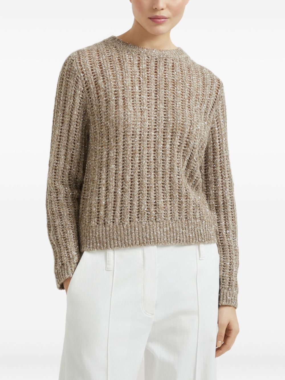 Brunello Cucinelli Sweaters Beige-Topwear-Brunello Cucinelli-L-Urbanheer