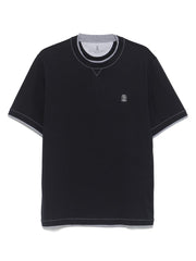 Brunello Cucinelli T-shirts and Polos Blue-Topwear-Brunello Cucinelli-L-Urbanheer