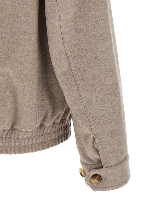 Brunello Cucinelli Virgin Wool Beaver Bomber Jacket