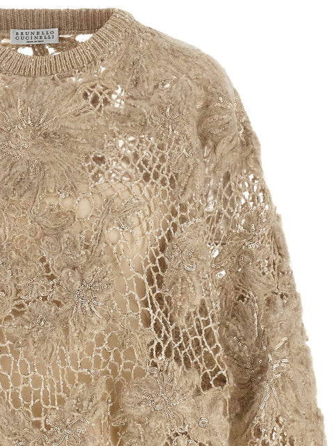 Brunello Cucinelli Whispering Bloom Embroidery Sweater