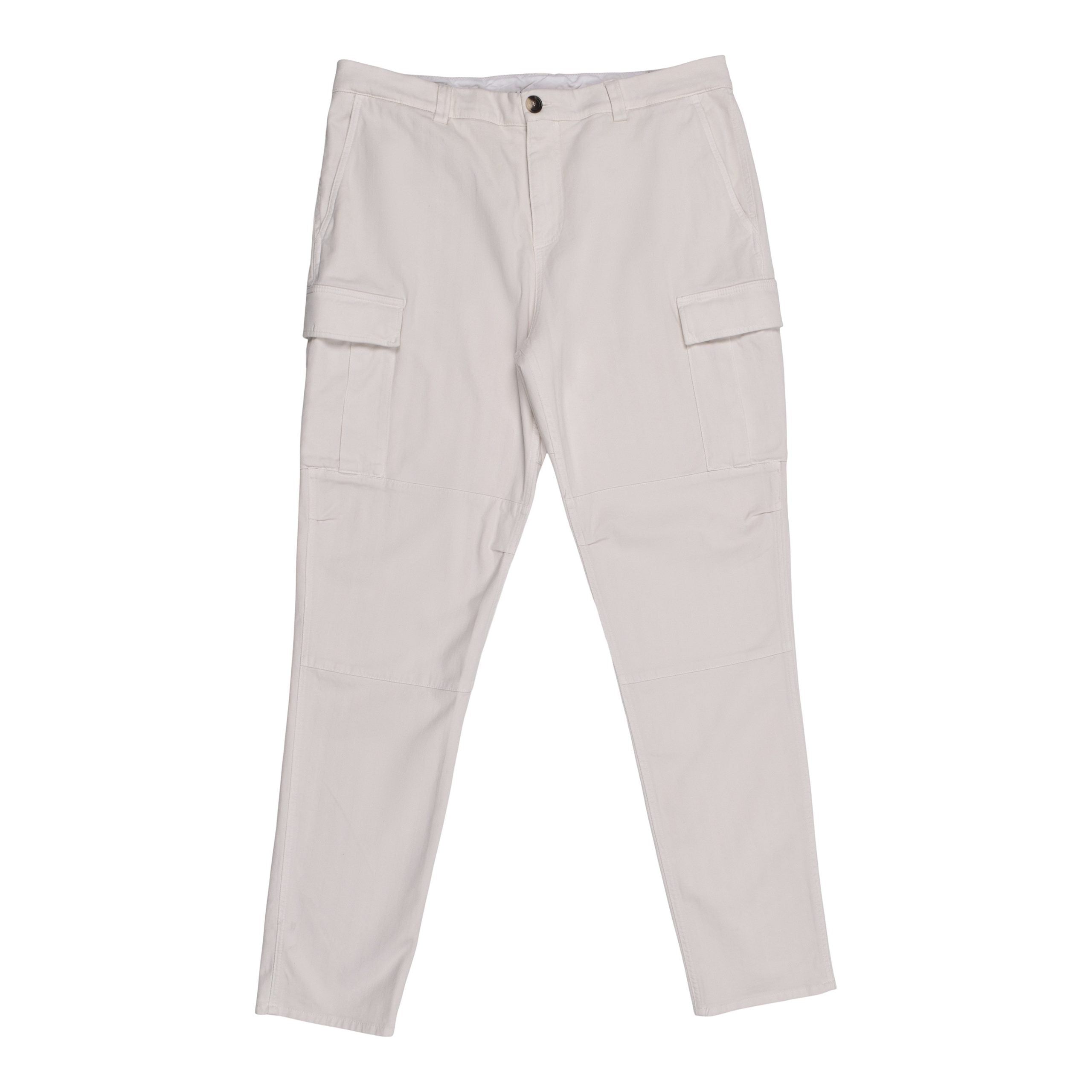 Brunello Cucinelli White Cotton Cargo Pants