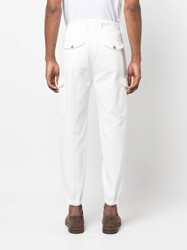 Brunello Cucinelli White Cotton Casual Pants