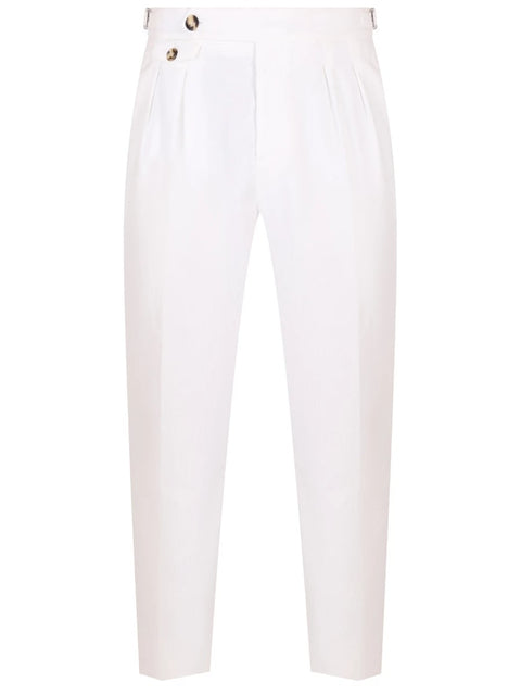 Brunello Cucinelli White Cotton Casual Pants