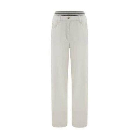Brunello Cucinelli White Cotton Casual Pants
