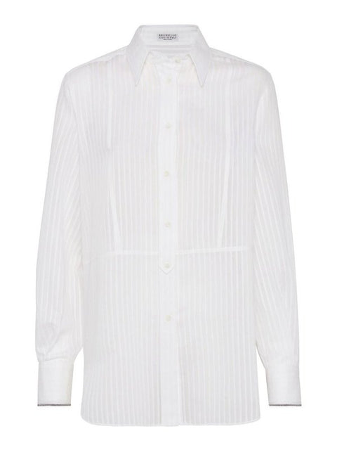 Brunello Cucinelli White Cotton Dress Shirt