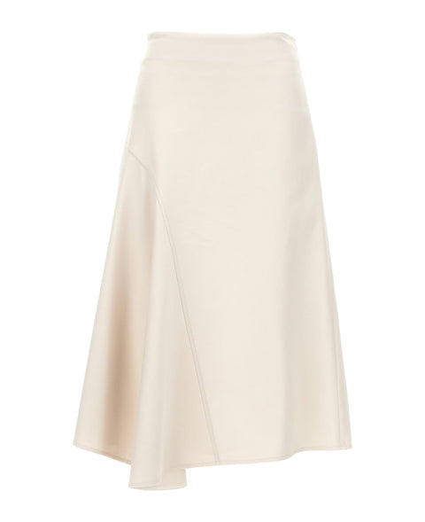 Brunello Cucinelli White Cotton Long Skirt