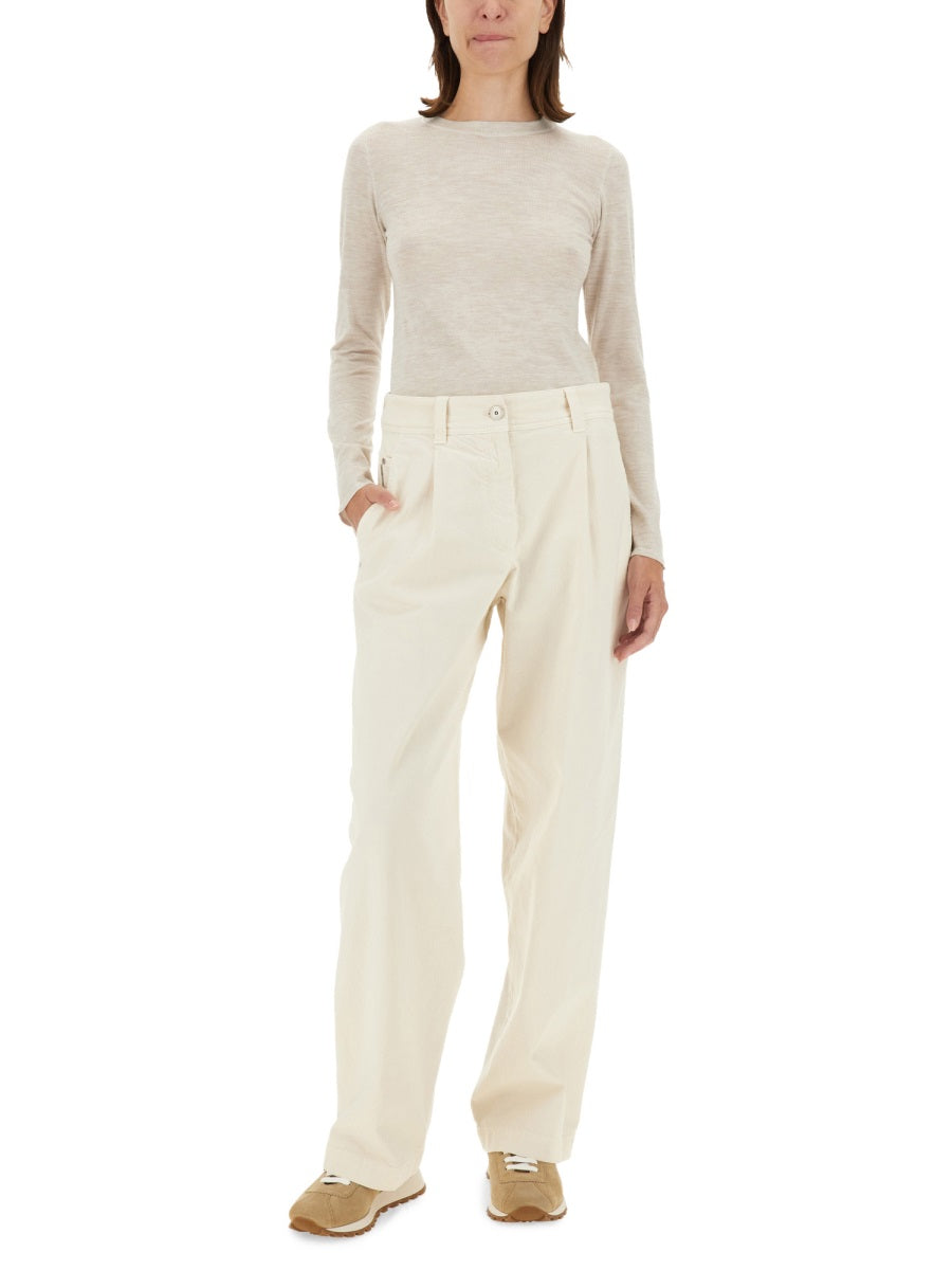 Brunello Cucinelli White Cotton Pants
