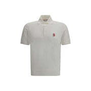 Brunello Cucinelli White Cotton Polo Shirt
