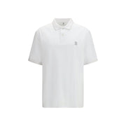 Brunello Cucinelli White Cotton Polo Shirt