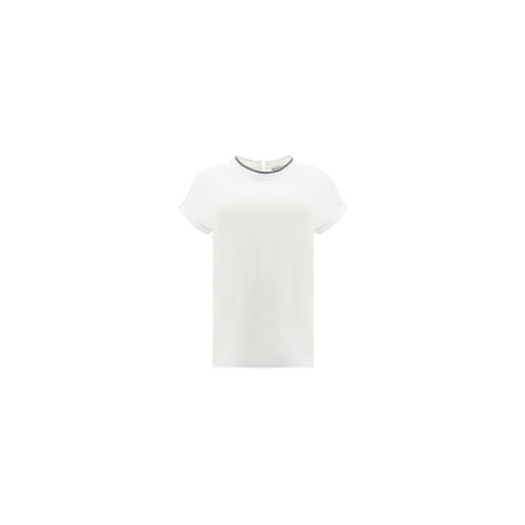 Brunello Cucinelli White Elastane T-Shirt