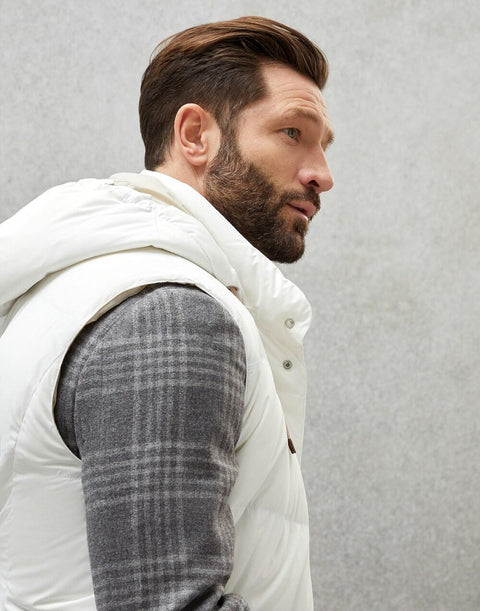 Brunello Cucinelli White Polyamide Sleveless Jacket