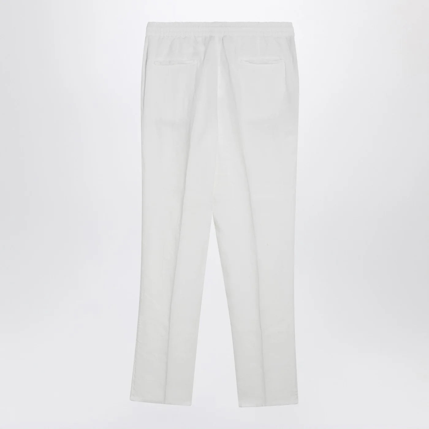 Brunello Cucinelli White linen drawstring trousers