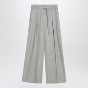 Brunello Cucinelli Wide grey trousers in wool and cashmere