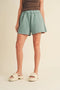Brush-Soft High Waisted Sweat Shorts Sage-Shorts-Kimberly C-S-Sage-Urbanheer
