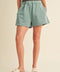 Brush-Soft High Waisted Sweat Shorts Sage-Shorts-Kimberly C-S-Sage-Urbanheer