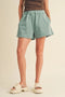 Brush-Soft High Waisted Sweat Shorts Sage-Shorts-Kimberly C-S-Sage-Urbanheer