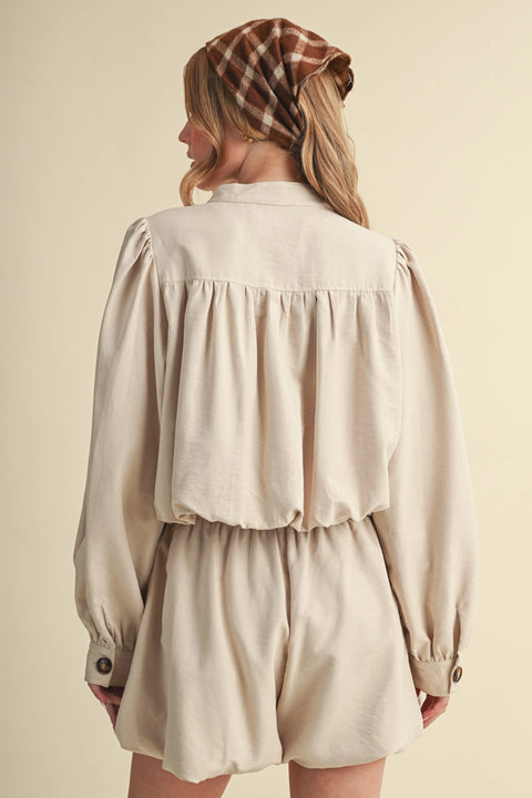 Bubble Hem Cropped Jacket and Shorts Set
