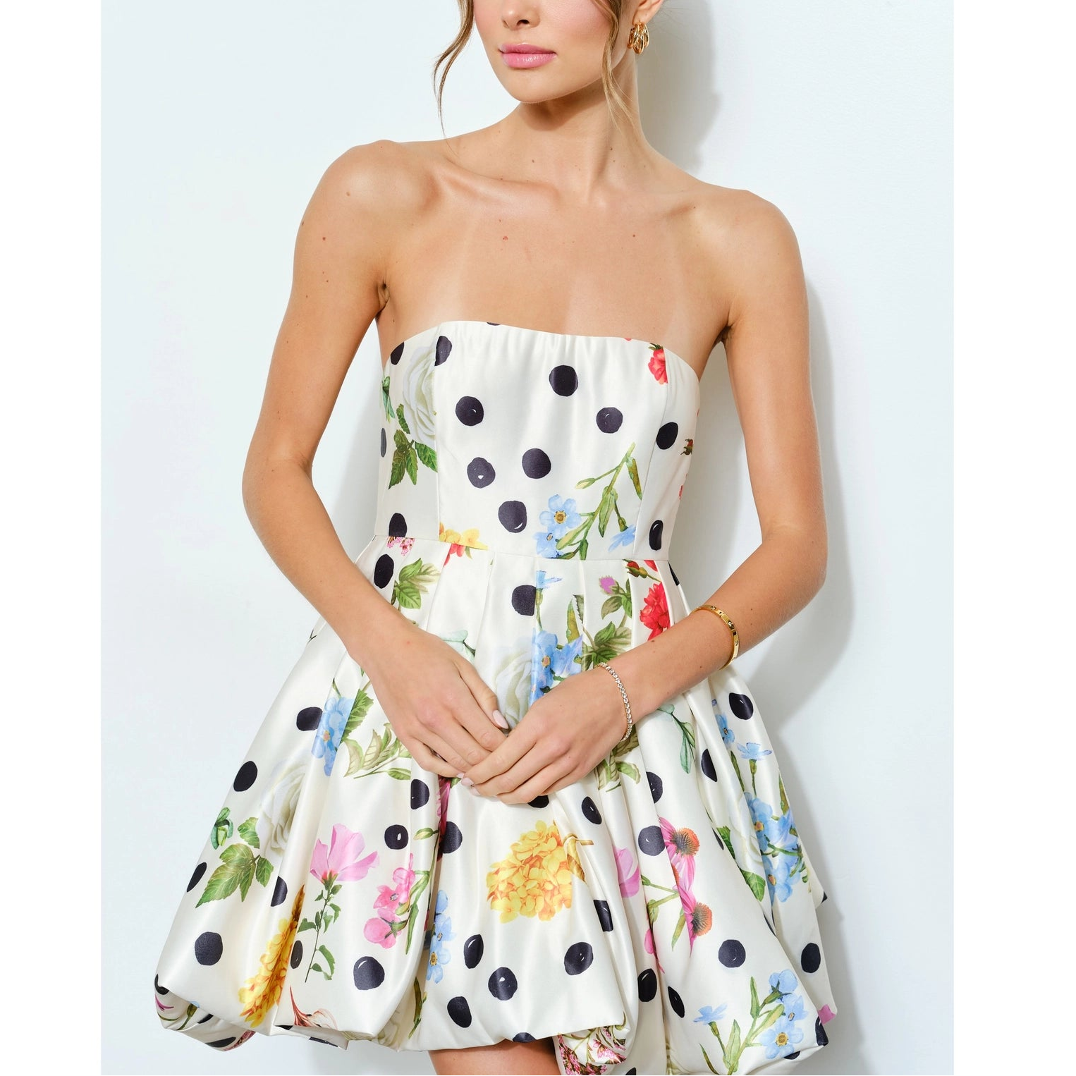 brennan's brunch dress code Pearl-Draped Mikado Mini Bubble Wedding Dress