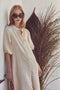 Bubble Linen Dress - Natural