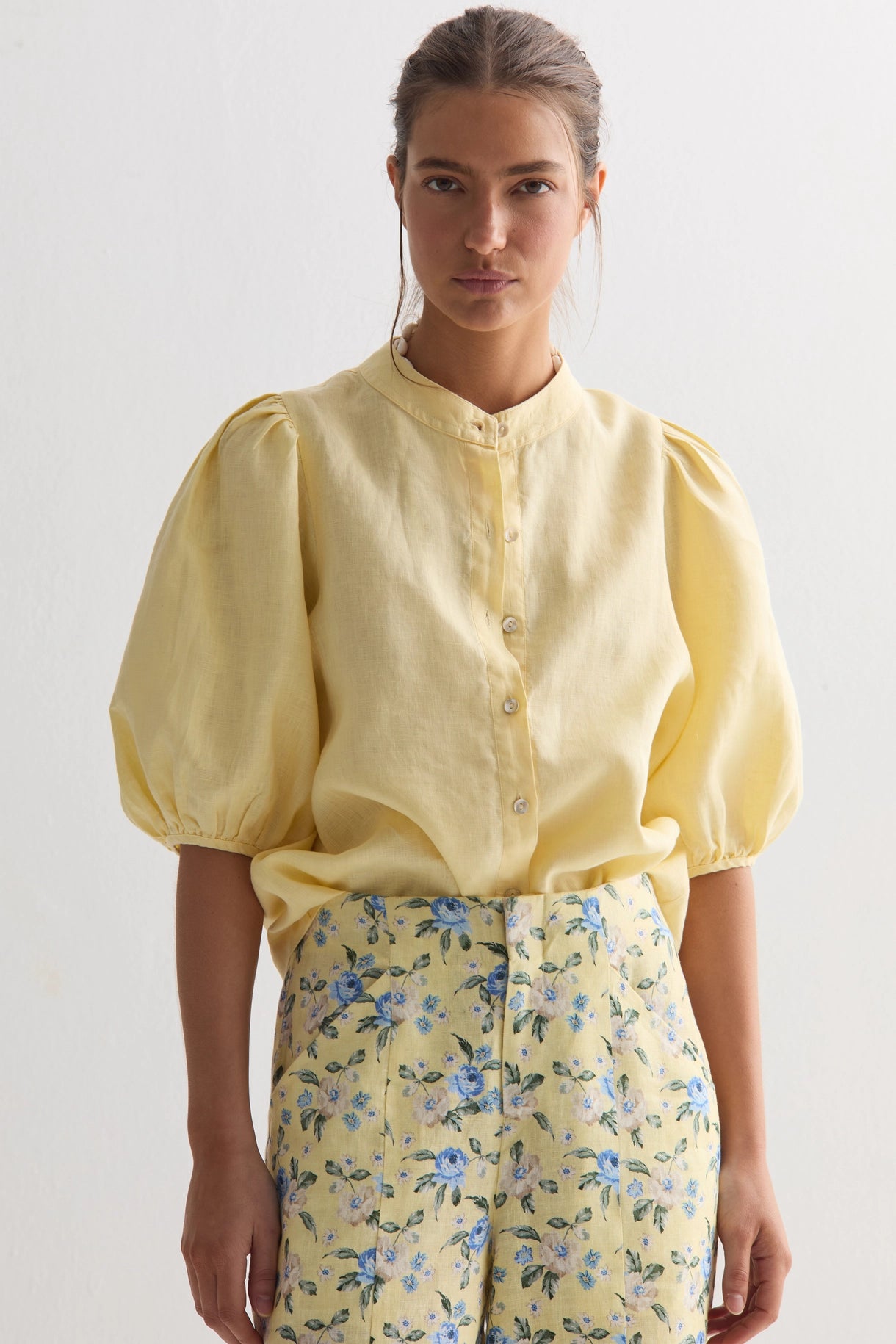 Bubble Linen Shirt - Butter Yellow