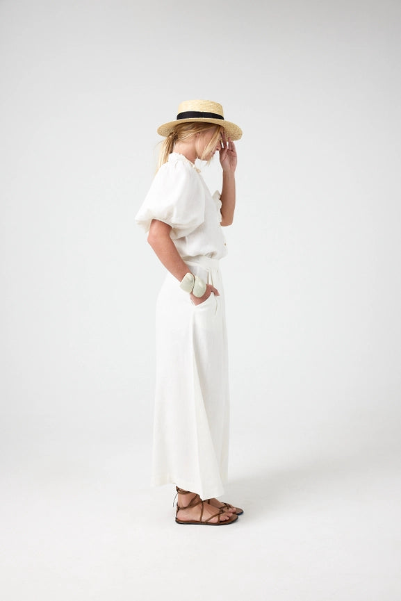 Bubble Linen Shirt - Off White-Shirt-Lanhtropy-XS-White-Urbanheer