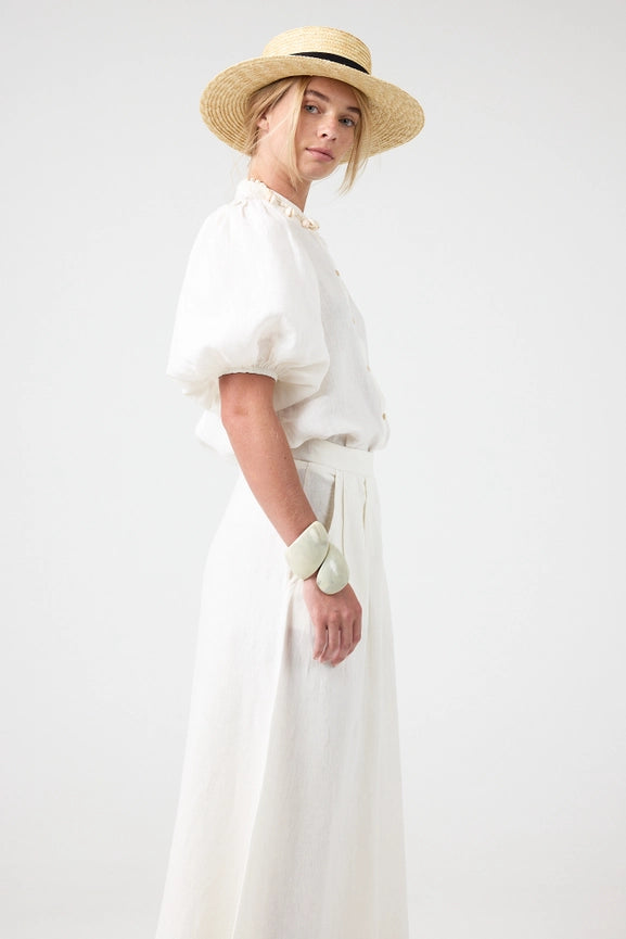 Bubble Linen Shirt - Off White-Shirt-Lanhtropy-XS-White-Urbanheer