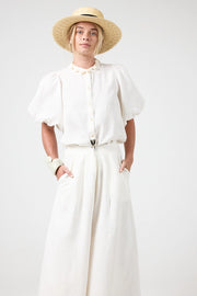 Bubble Linen Shirt - Off White-Shirt-Lanhtropy-XS-White-Urbanheer