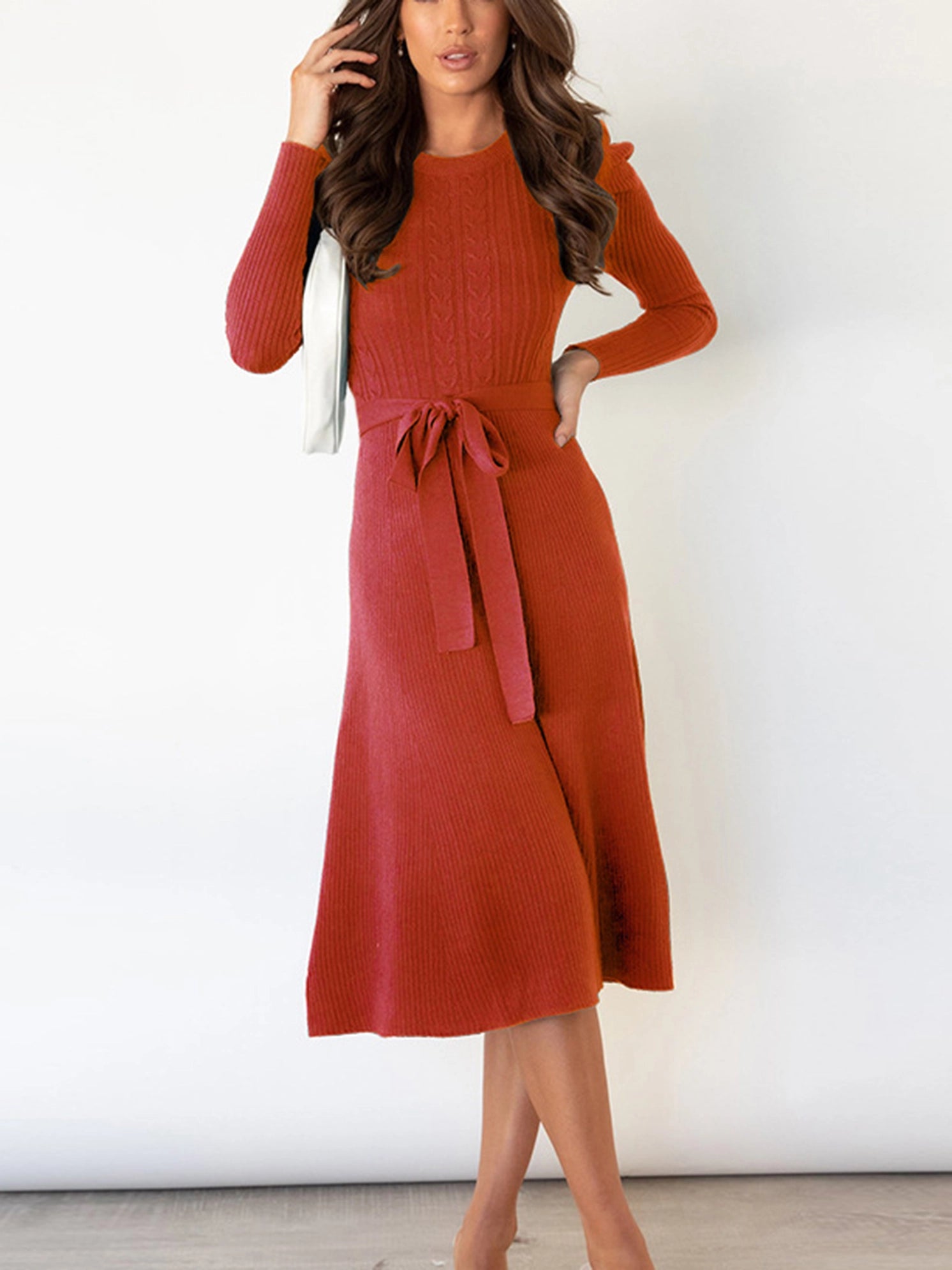 Bubble Long Sleeve Knitted Dress