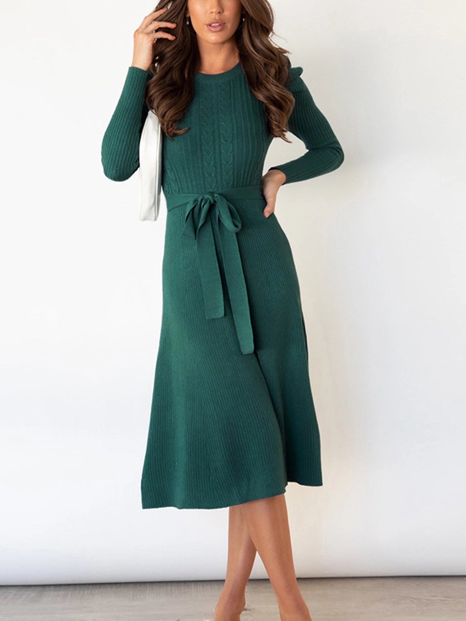 Bubble Long Sleeve Knitted Dress