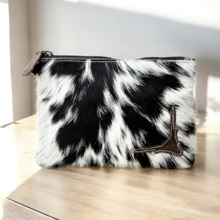 Bull Cowhide & Leather Crossbody Bag-Bag-Western Linens-5.5x8”-Urbanheer