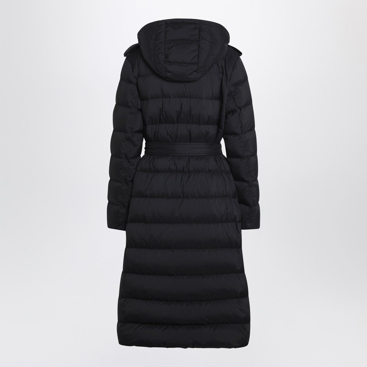 Burberry Black double-breasted padded coat with belt