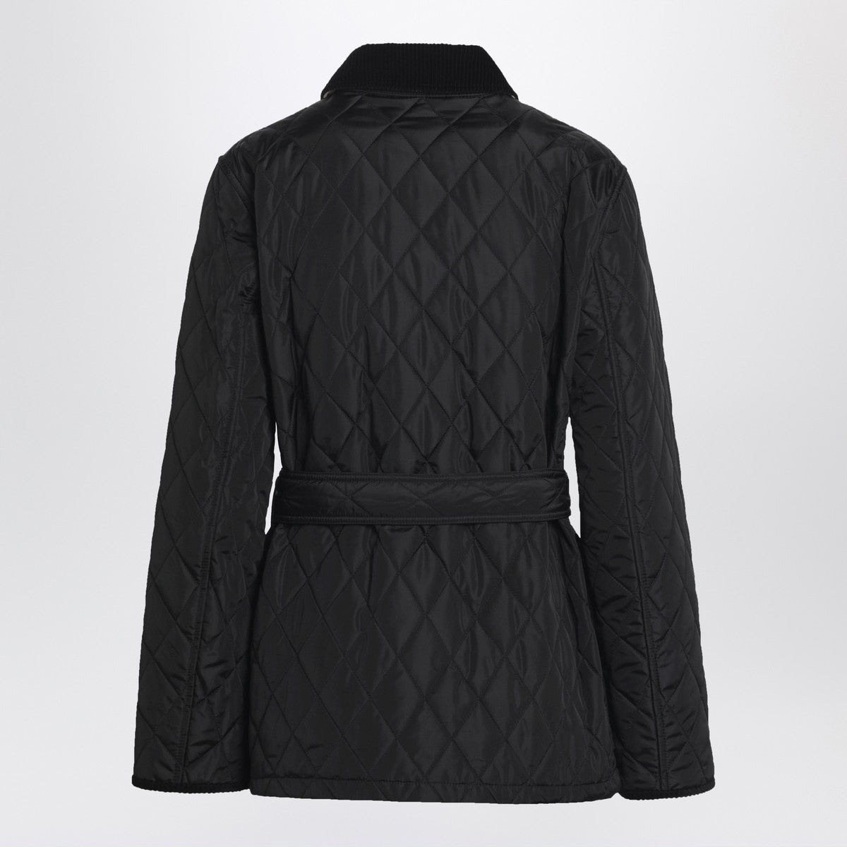 Burberry Black quilted jacket with belt