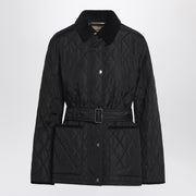 Burberry Black quilted jacket with belt