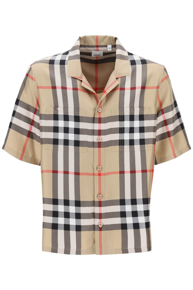 Burberry bowling shirt in tartan silk-men > clothing > shirts-Burberry-Urbanheer