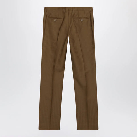 Burberry Brown wool and mohair trousers