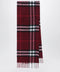 Burberry Burgundy cashmere scarf with a checked pattern