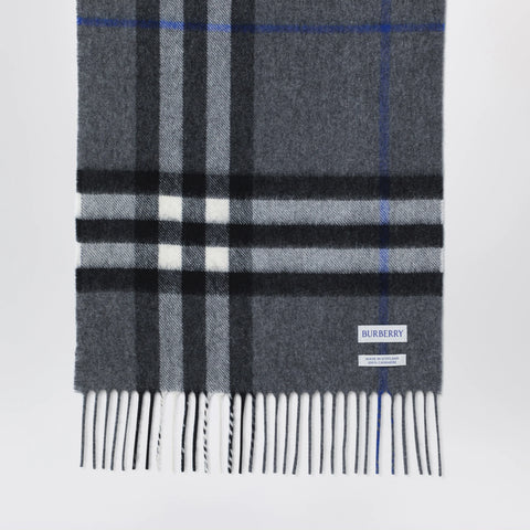 Burberry Check cashmere scarf in Marlborough Grey