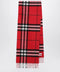 Burberry Check cashmere scarf with fringes in Post Red