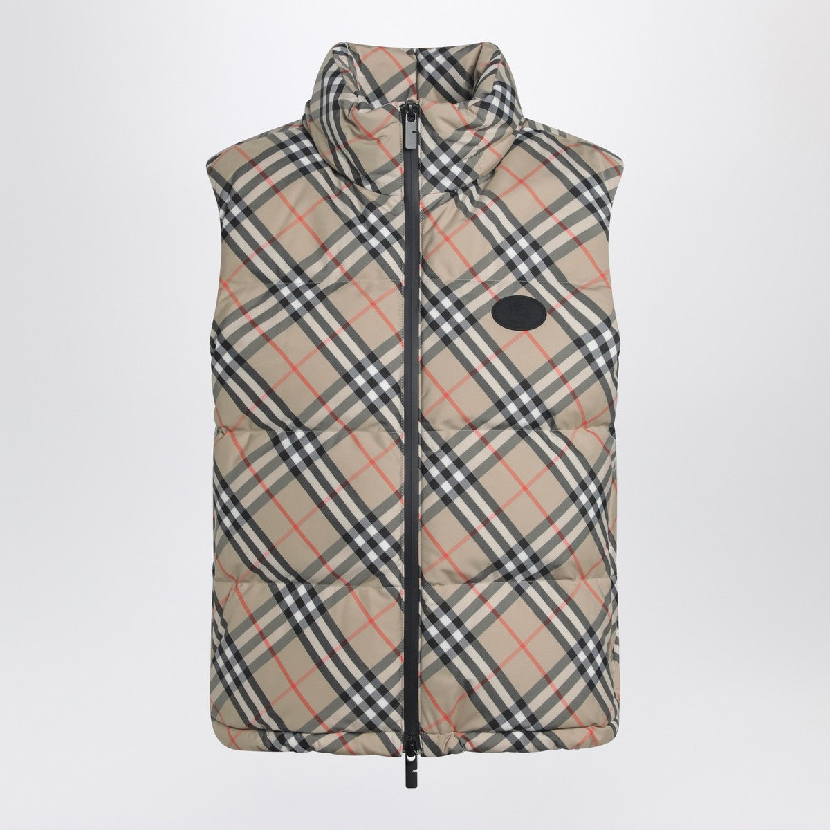 Burberry Check-pattern padded gilet with zip